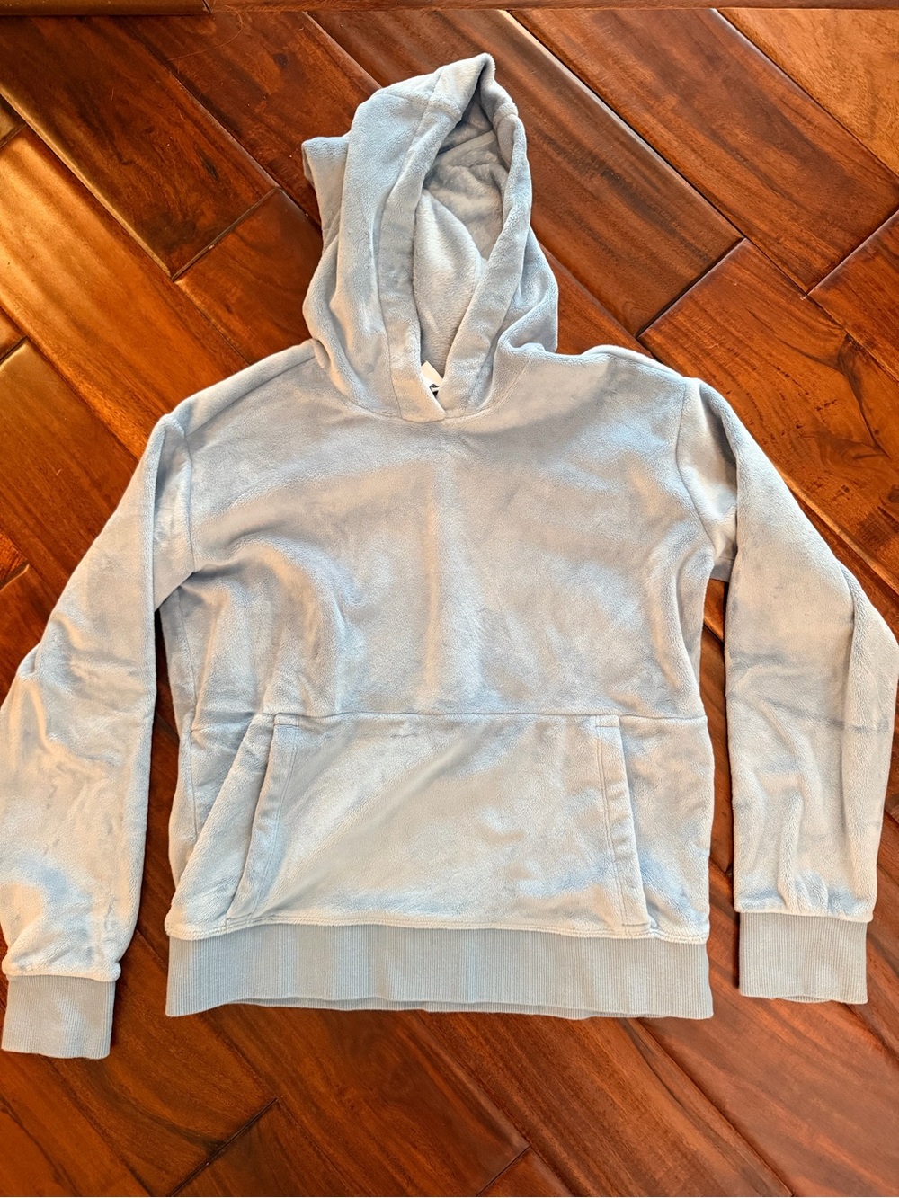 Athleta Girls M (10/12) Light Blue Hooded Cozy Pullover